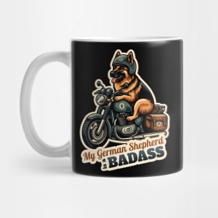 German Shepherd Biker Mug